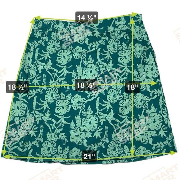 Rip Skirt Hawaii Adjustable Wrap Skirt Lightweight Green Tropical Print Size S - Picture 7 of 8